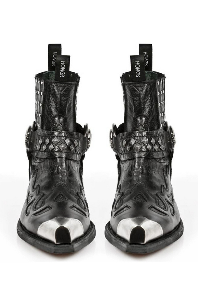 Studded Dark Mode Ankle Boots