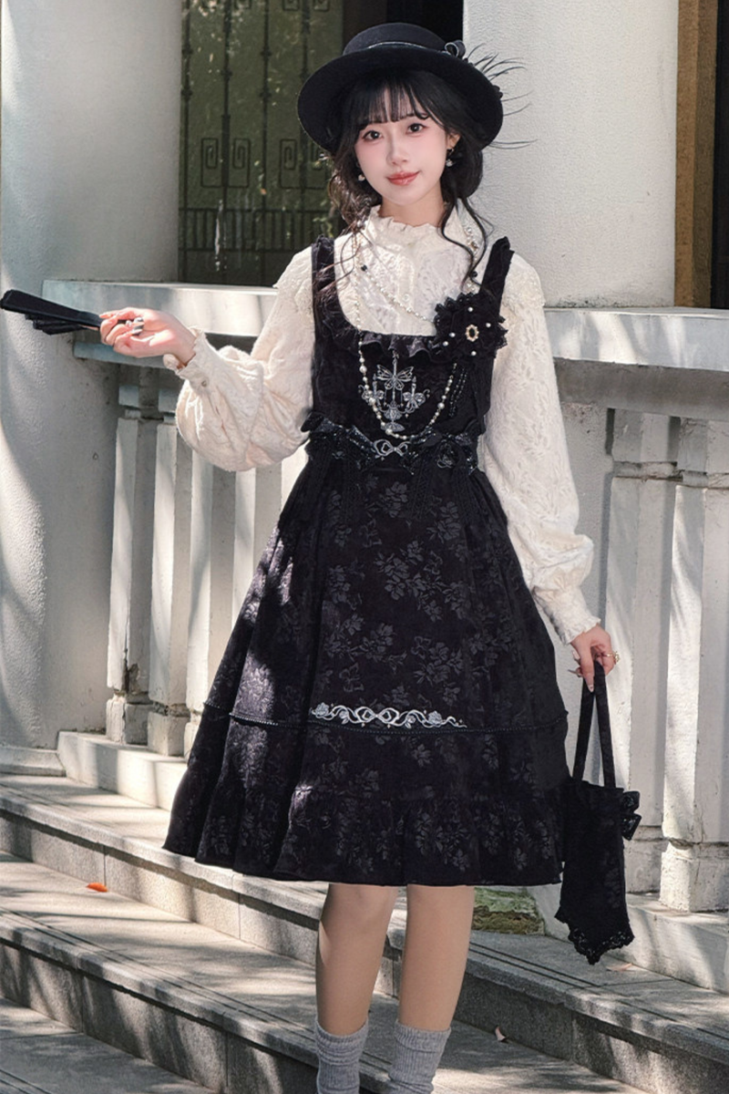 Candlelight Antique Lace Dress + Vest Dress + Bag + Brooch