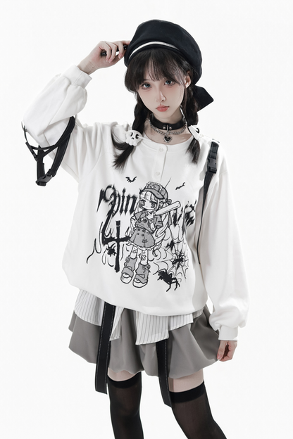 Dark Graffiti Sweatshirt + Skirt