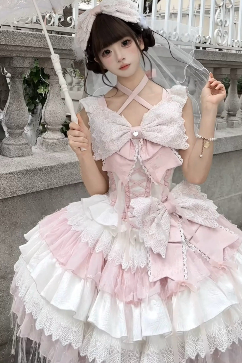 Angel Princess Jumper Skirt + Top + Veil + Hat + Hairband