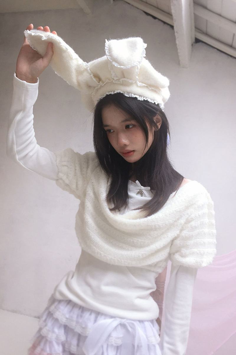 Lace Rabbit Ears Beret