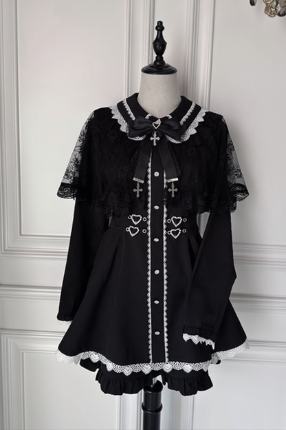 Lace Cape Dress + Shorts