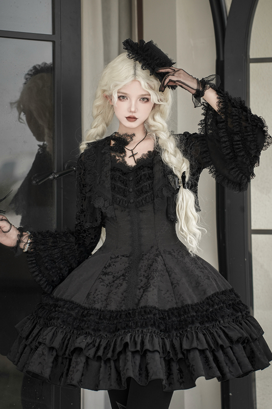 Dark Tailored Slim Gothic Lolita Dress + Outerwear