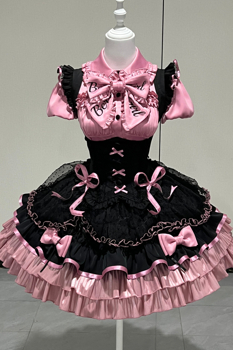[pre-order Deadline: March 10] Candy Heartbeat Lolita Shirt + Jumper Skirt + Hat + Ribbon