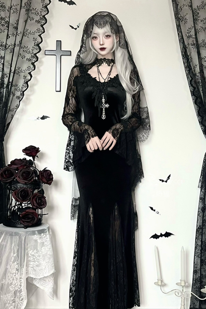 Gothic Bette Dress + Veil