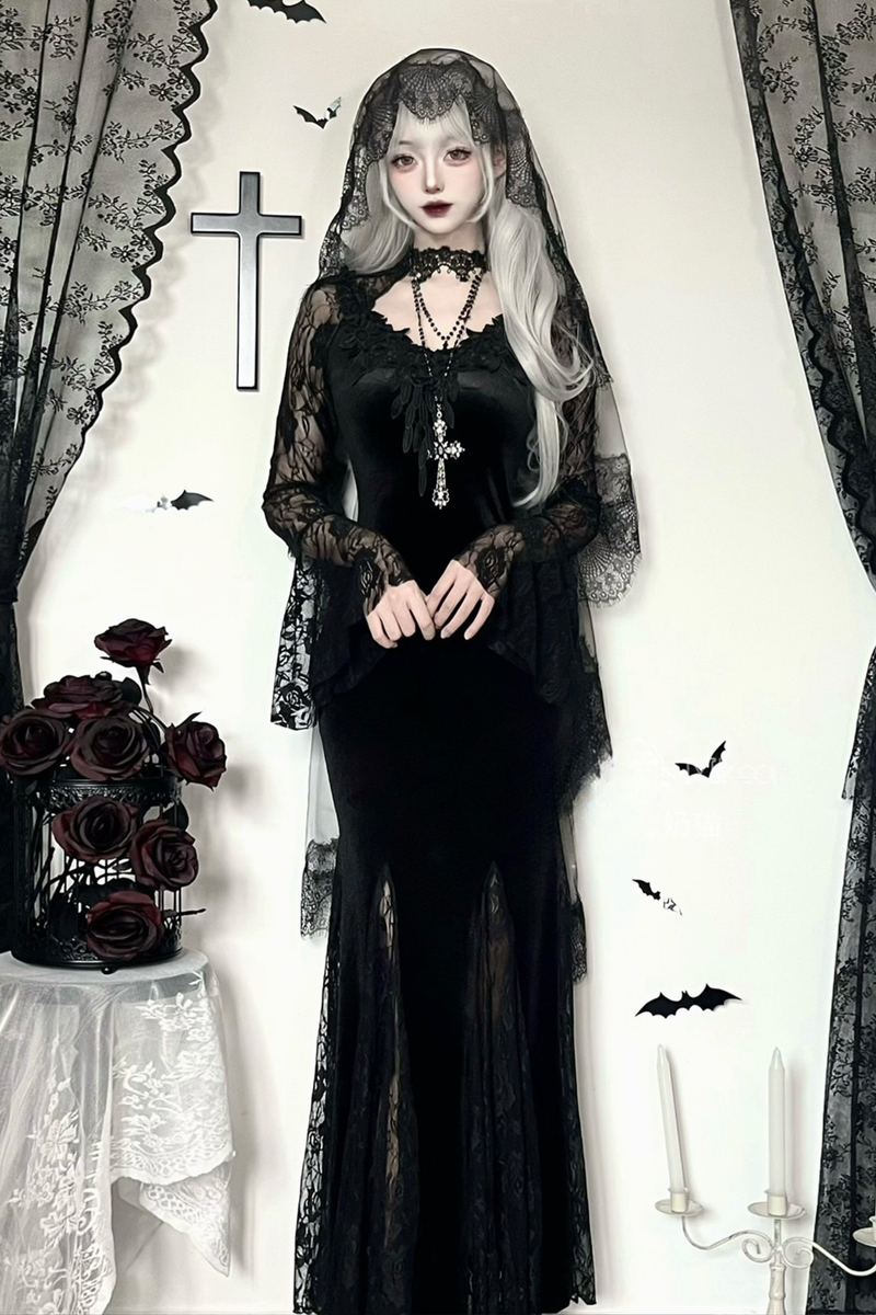 Gothic Bette Dress + Veil