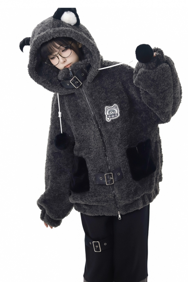 Raccoon Fur Jacket + Sweatshirt + Skirt + Pants + Leg Sleeve