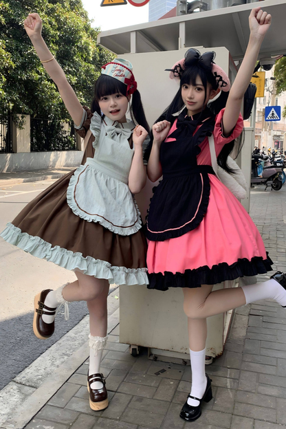 Mint Black Berry Lolita Dress + Apron + Tie