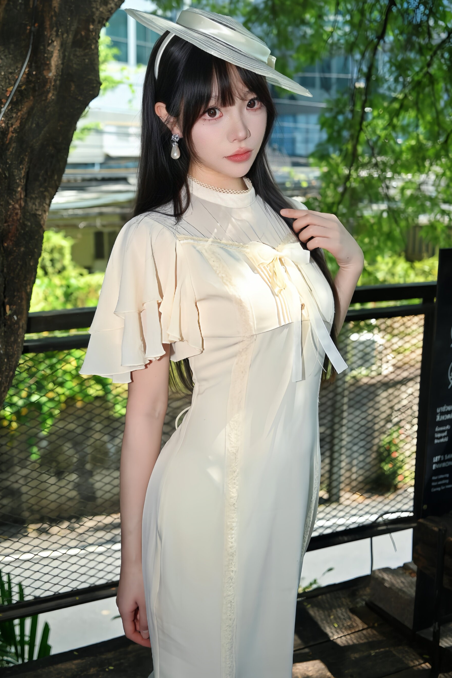 Pure White Lace Fishtail Dress