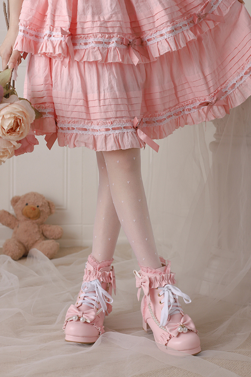 Pearl Ribbon Sweet Lolita Boot