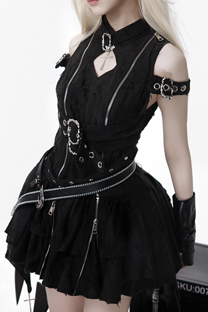 [pre-order] Dark Gothic Style Sleeveless Dress + Belt