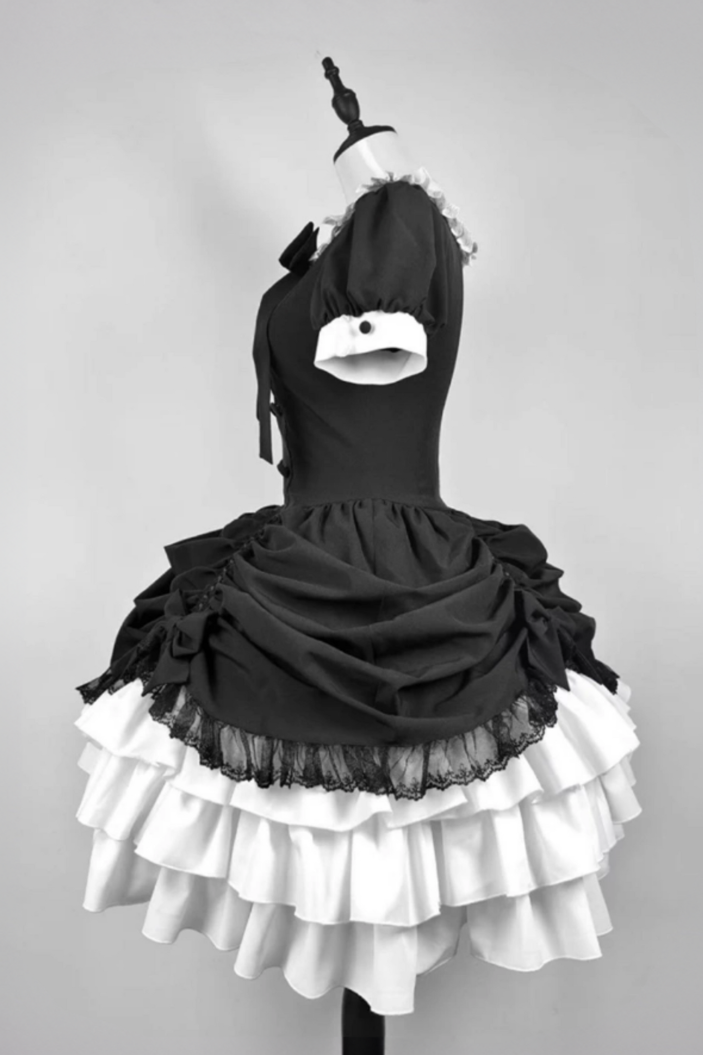 [limited Quantity] Gothic Dark Doll Lolita Black Ribbon Dress