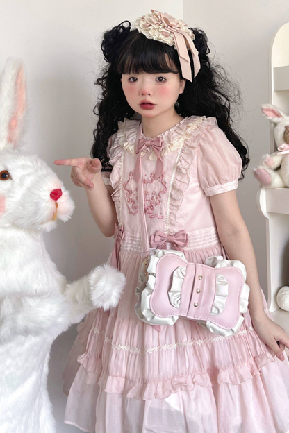 Cream Ribbon Mini Crossbody Bag