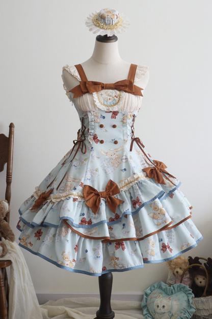 Seaside Bear Tea Party Lolita Dress + Cape