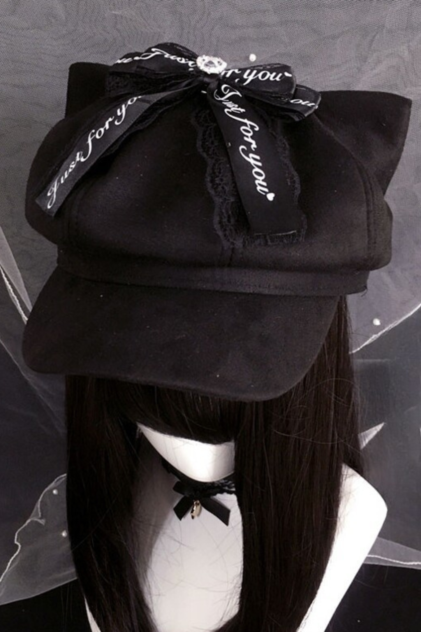 Black Cat Ribbon Hat