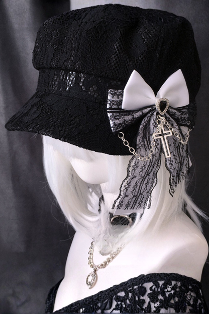 Lace Bow Beret