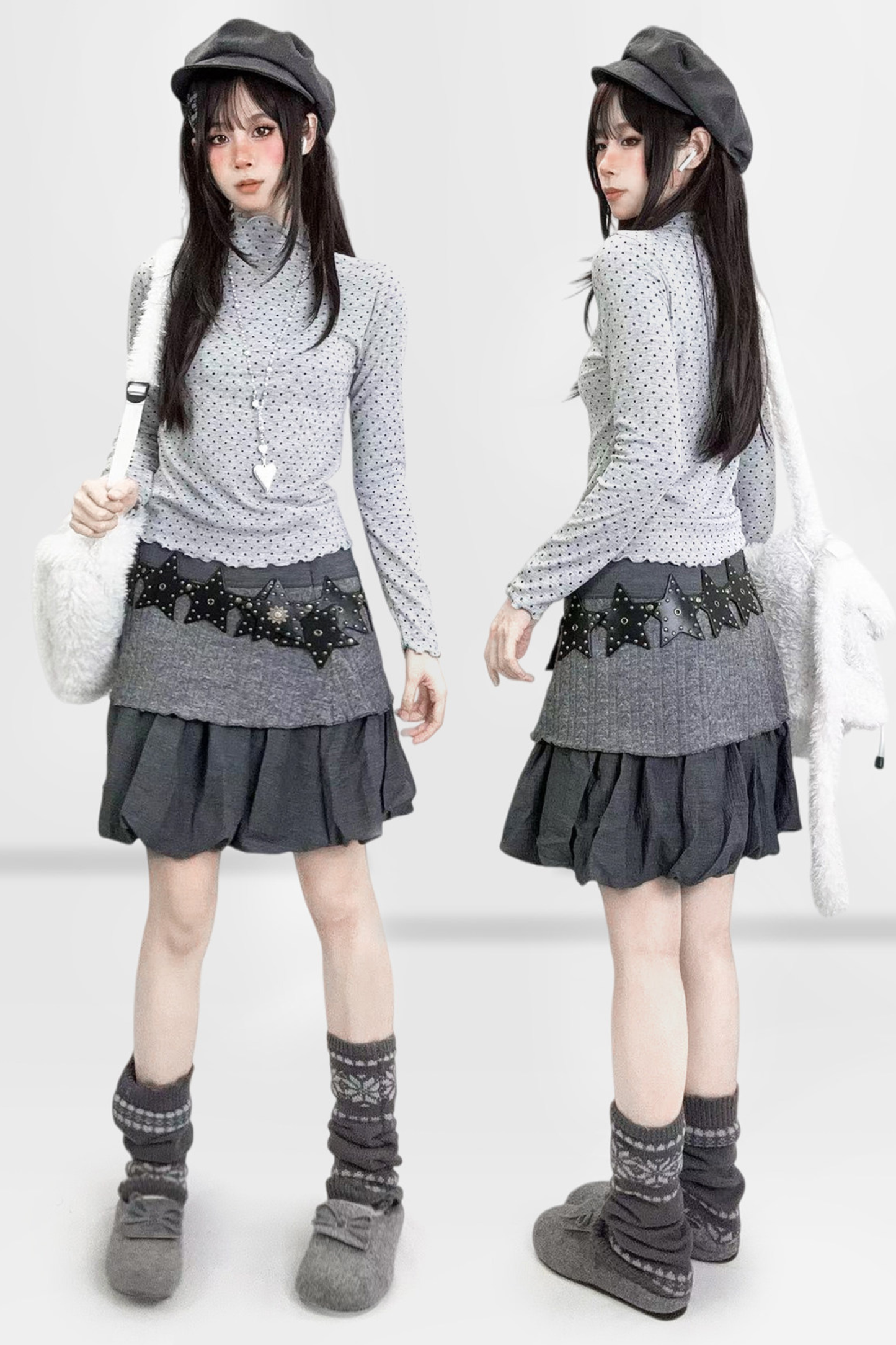 Polka Dot High Neck Top