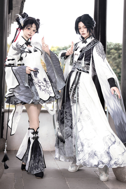 Chinese Big Sleeve Cape + Shirt + Long Skirt + Waist Belt + Chinese Top + Skirt + Camisole Dress + Leg Warmers