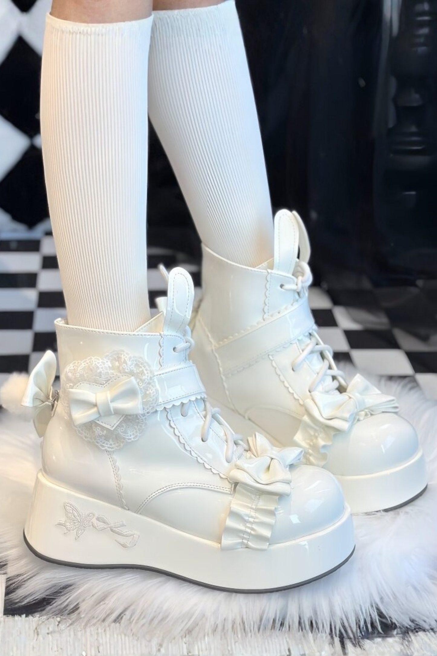 Rabbit Tail Lolita Boots