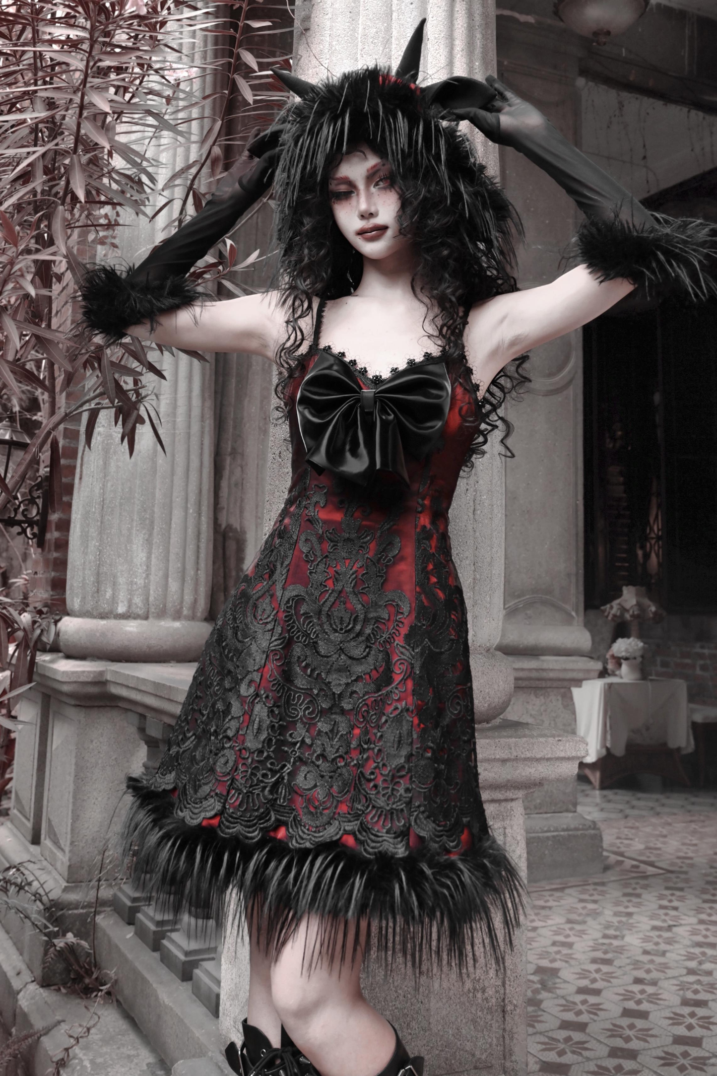 Dark Gothic Slim Slip Dress