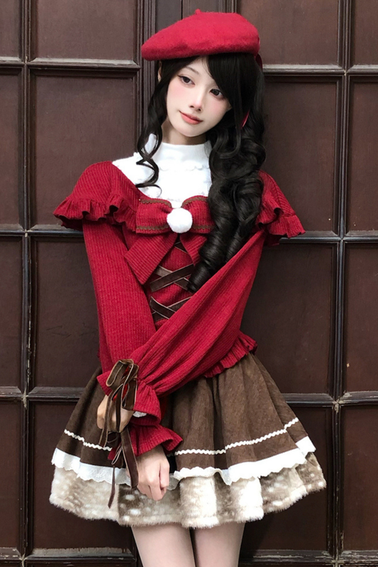 Christmas Girly Knit + Innerwear + Skirt