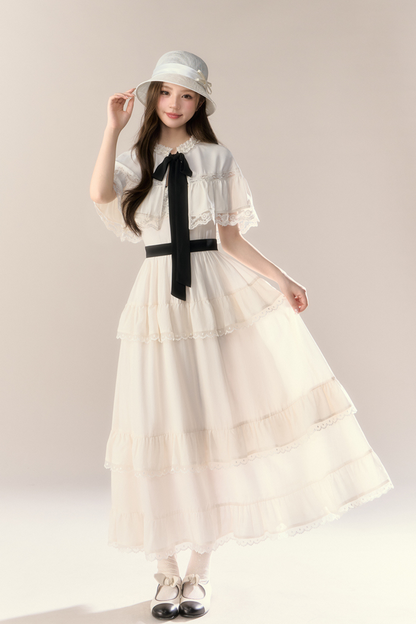 Lillian French Shawl Tiered Dress