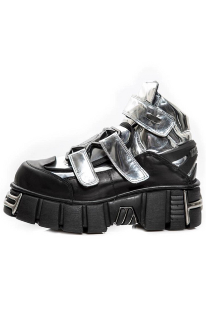 Dark Silver Design High-top Shoes
