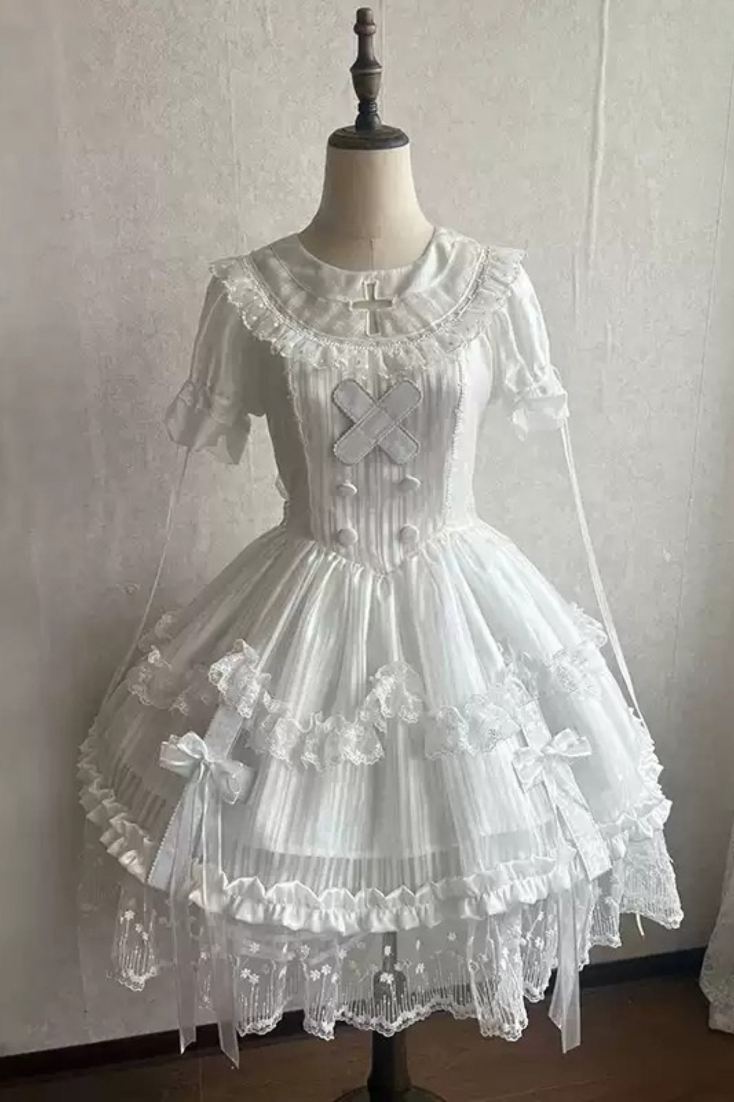 [pre-order] Pure White Gothic Tulle Dress + Nurse Hat