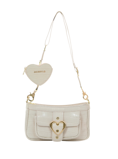 Heart Ring Belt One Shoulder Crocodile Bag