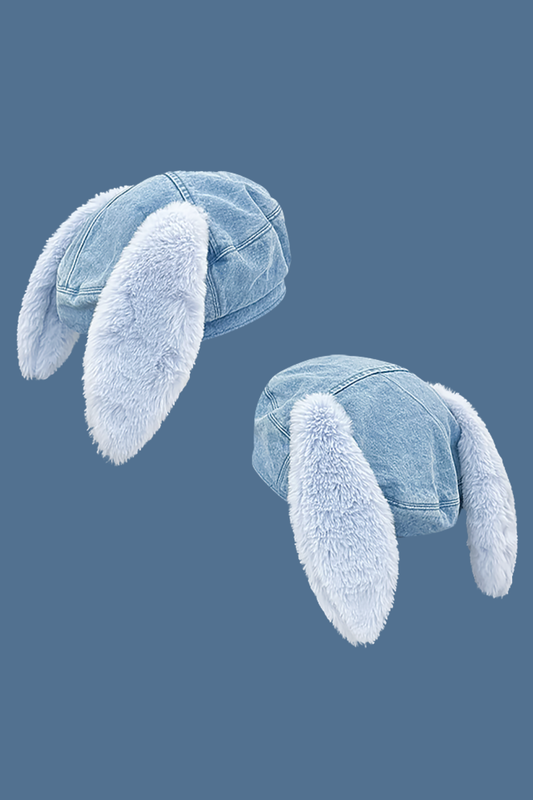 Fur Bunny Ear Hat + Lamb Hat