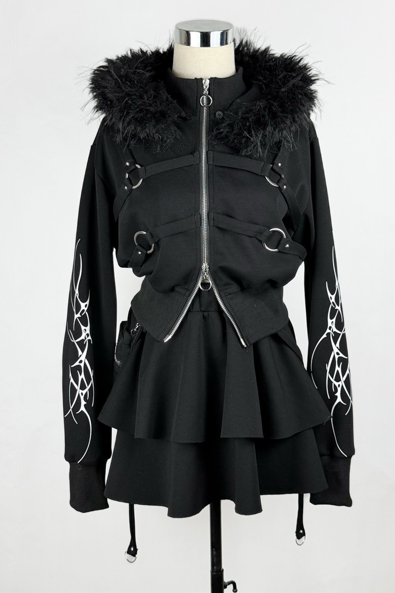 Gothic Print Jacket + Skirt