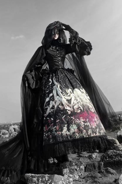 Cthulhu Gothic Dark Lolita Shirt + Skirt + Tail + Corset