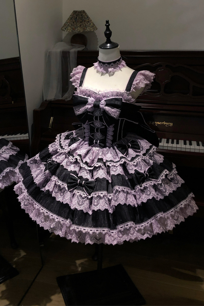 [pre-order] Princess Ballet Tiered Lolita Dress + Headband + Necklace + Sleeves + Tail