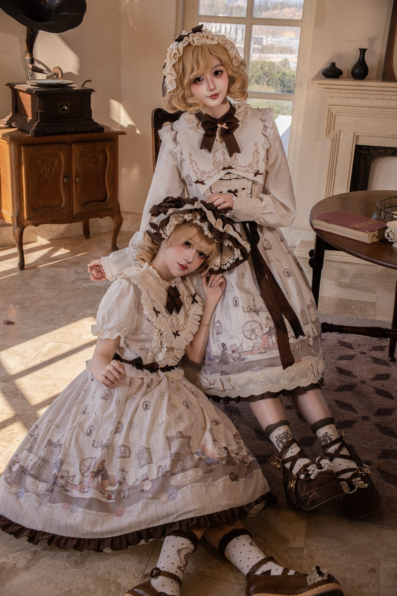 [pre-order Deadline: March 26] Cherry Lolita Dress + Jumper Skirt + Shirt + Bonnet + Headband