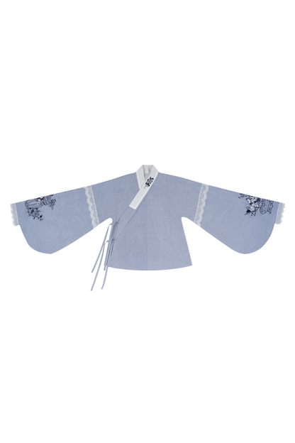 Chinese-style Jacket + Skirt + Overskirt + Ribbon + Brooch + Headband