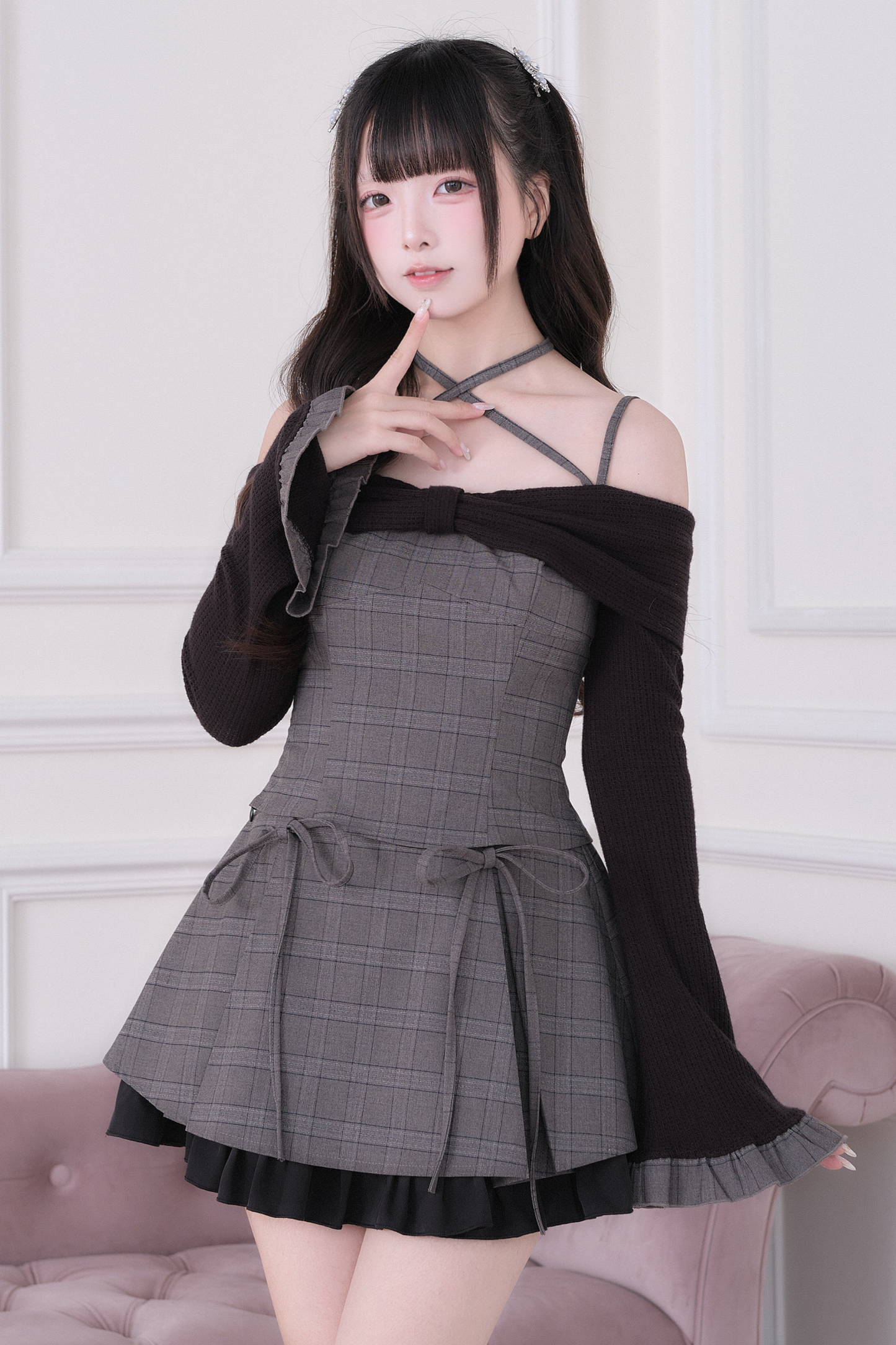 Checkered Sweet Top + Short Skirt