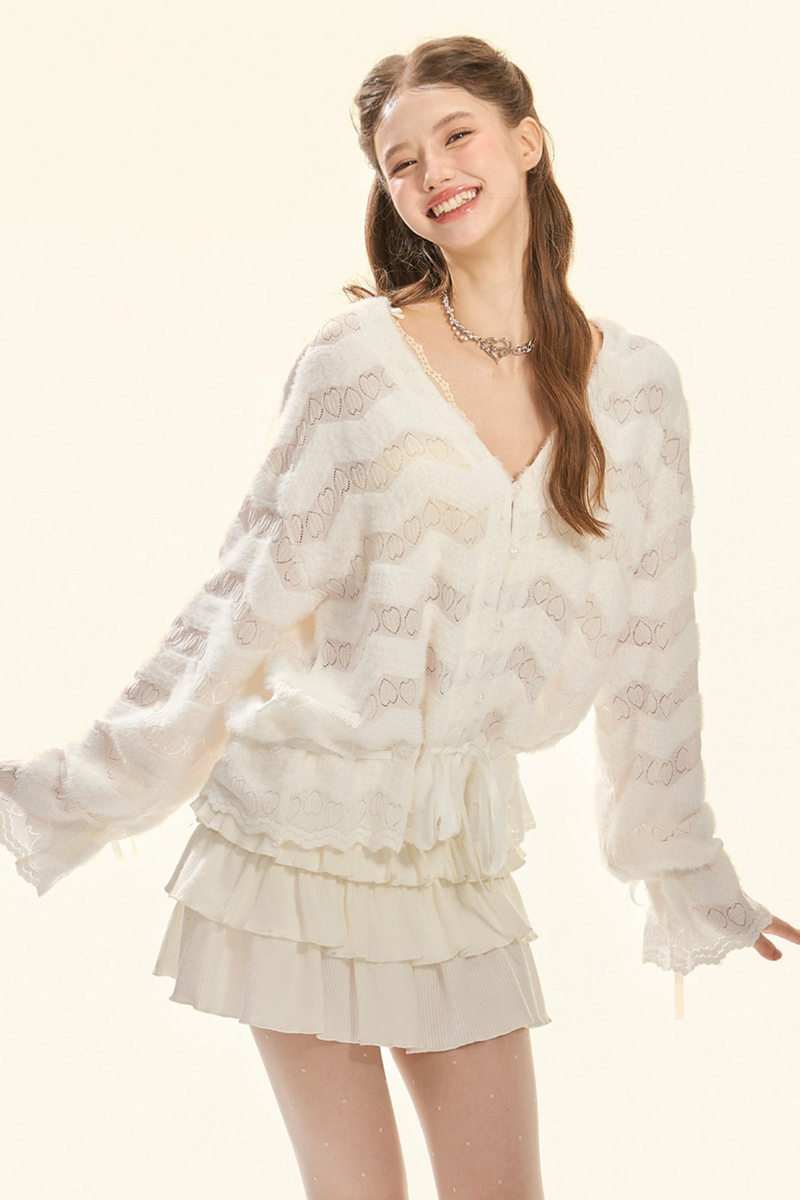 Pure Design Sweet Girly Loose Cardigan
