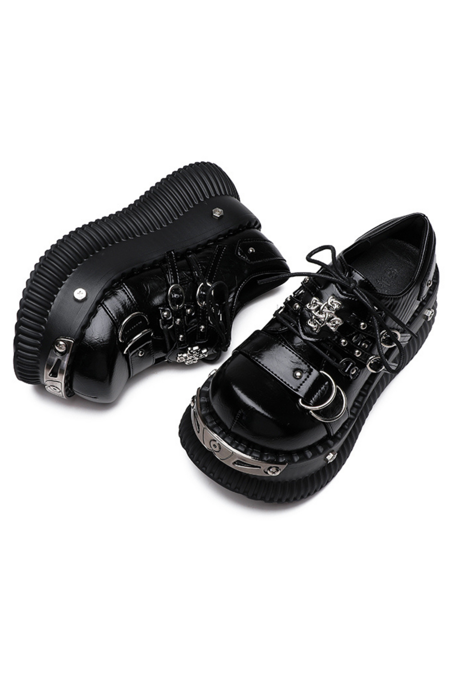 Mode Silver Design Platform Shoes