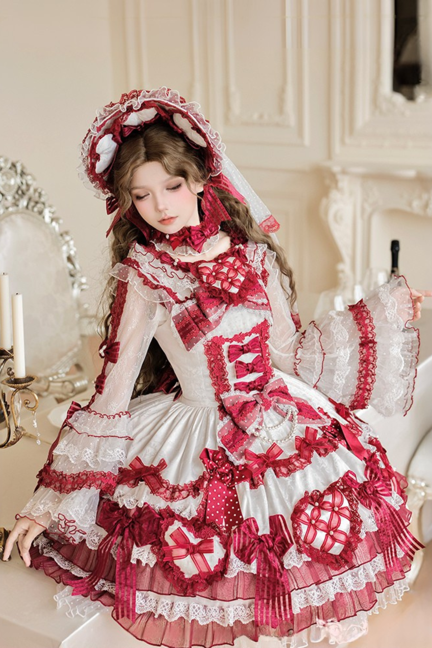 [pre-order Deadline: April 3] Pure Sweet Rose Fantasy Tiered Lolita Dress