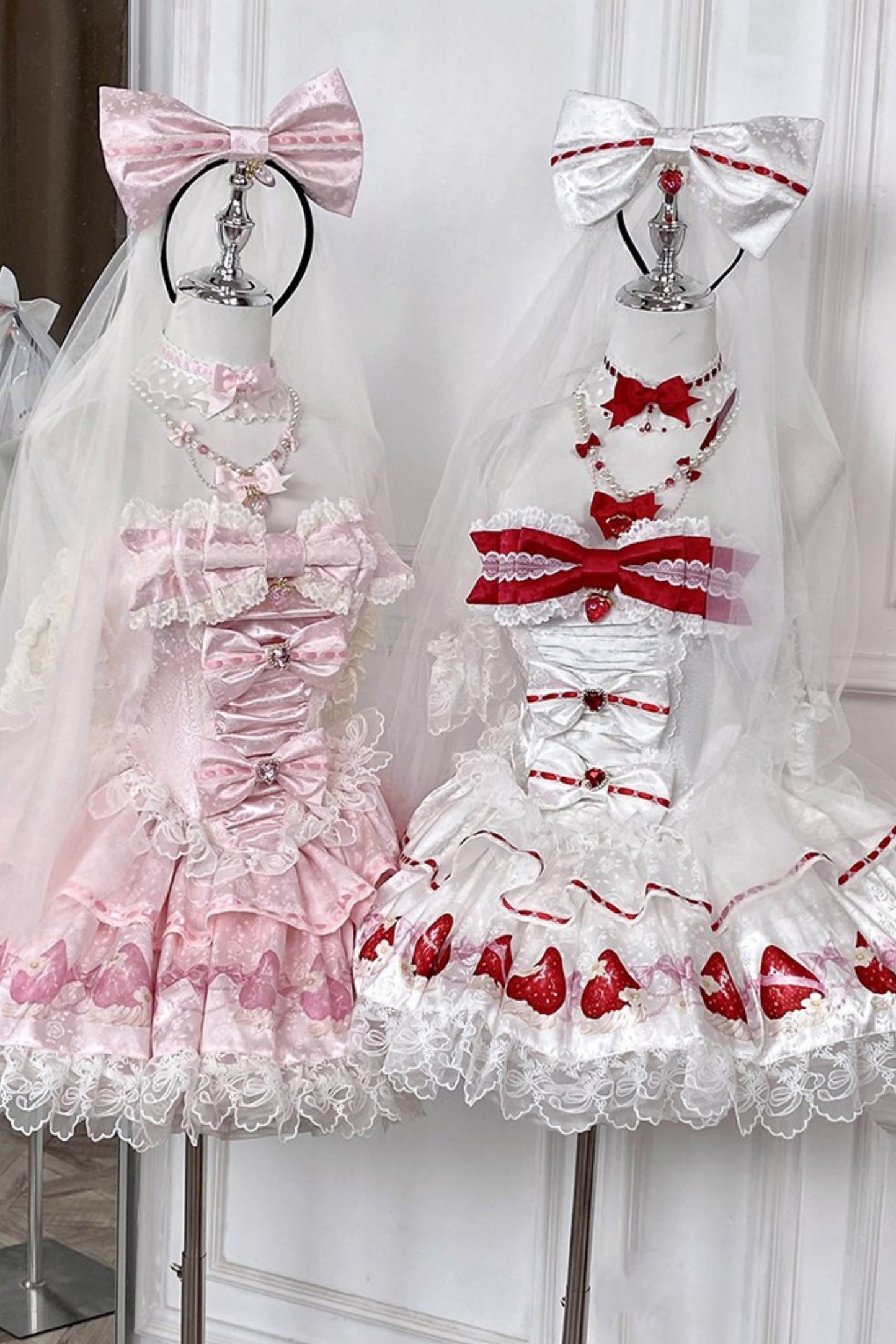 Ribbon Love Strawberry Princess Dress + Skirt