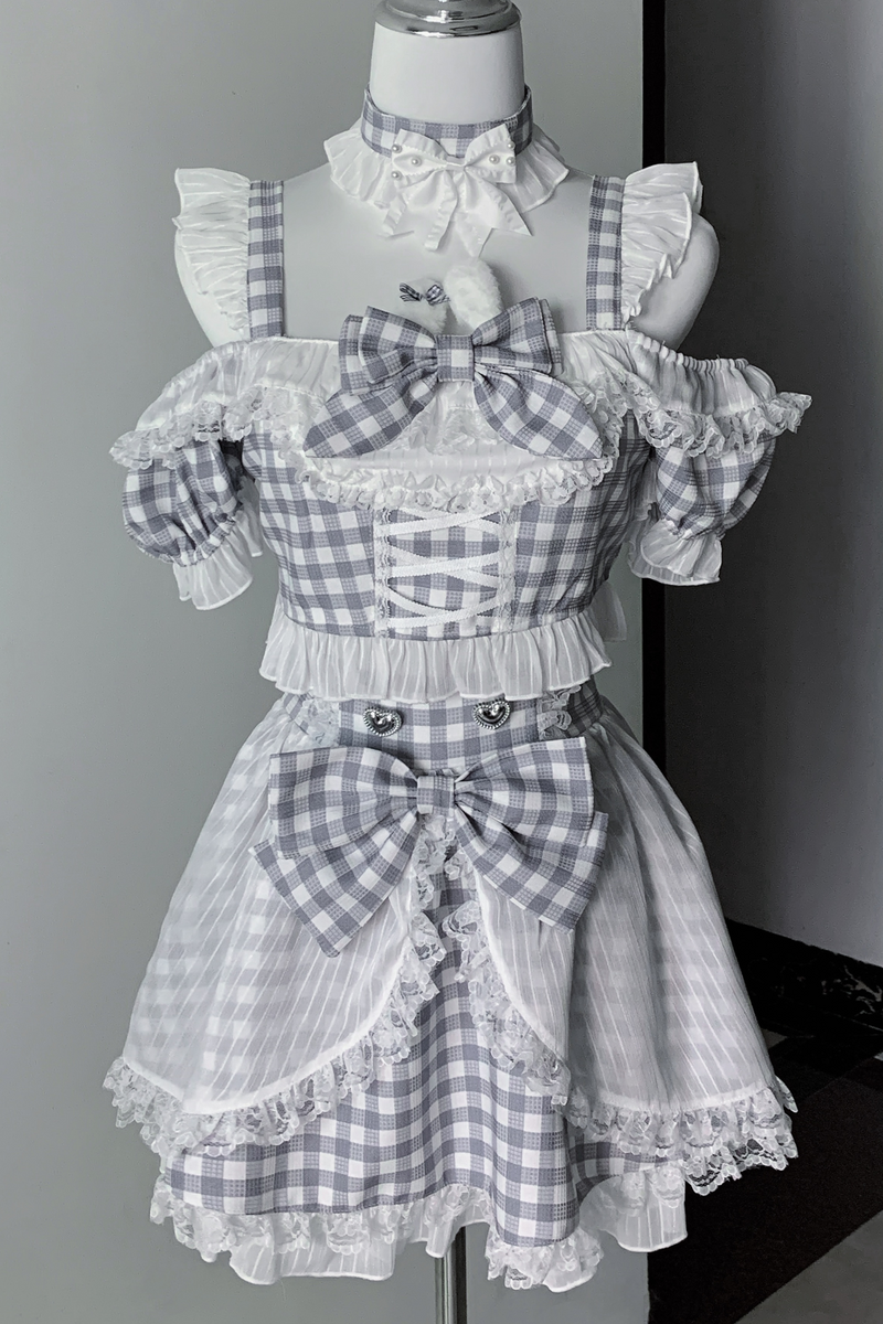 Underground Idol Plaid Matching Set