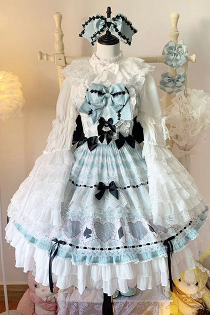 [pre-order] Mint Sweet Suspender Dress + Headband + Big Ribbon