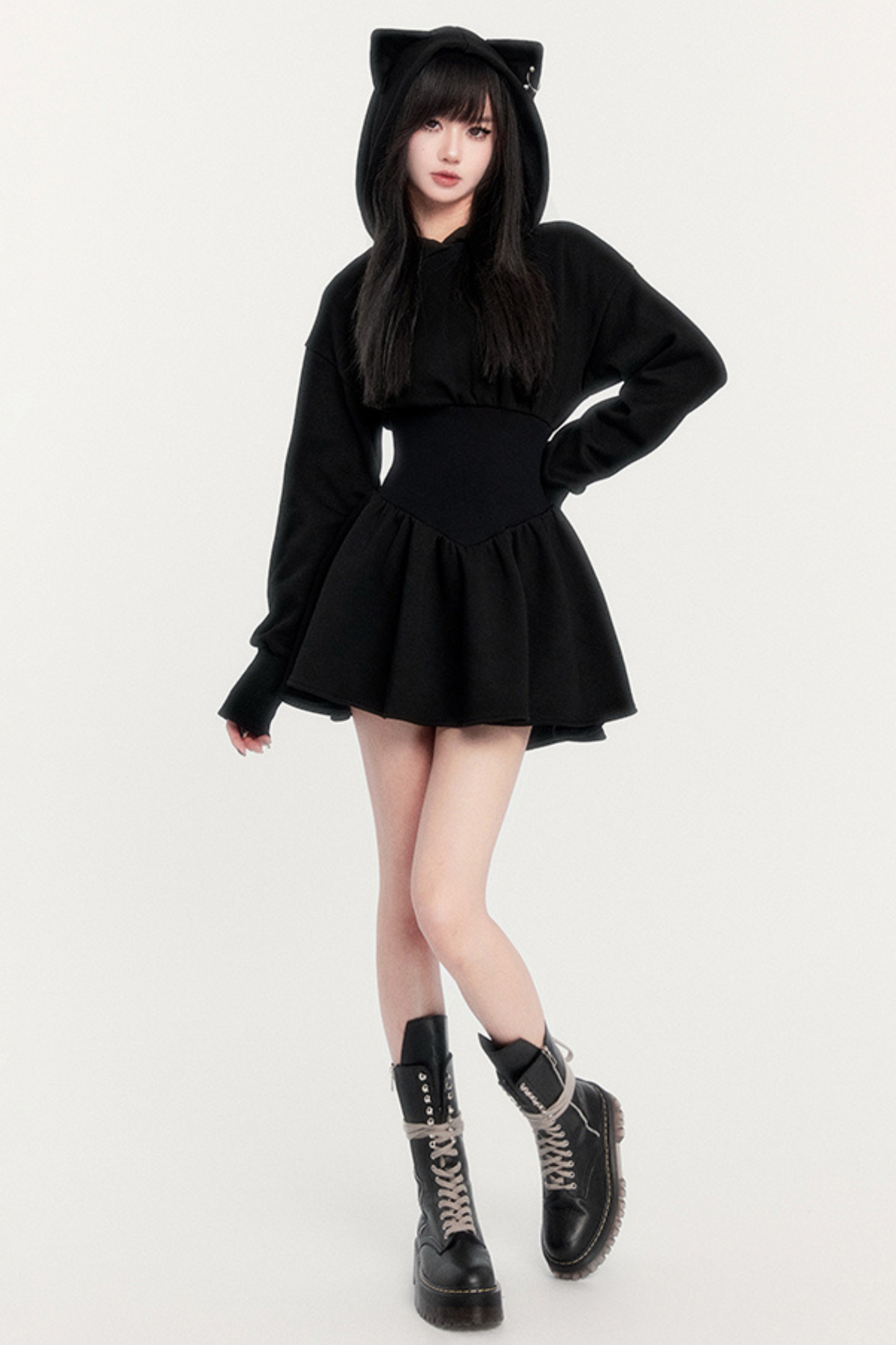 Devil Kitten Dark Style Hooded Dress