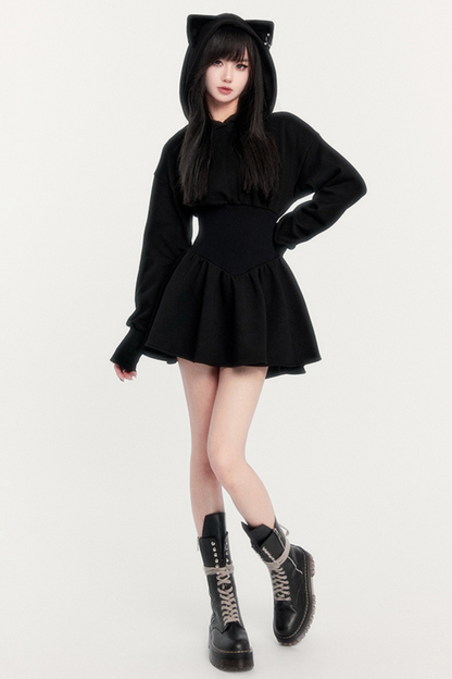 Devil Kitten Dark Style Hooded Dress