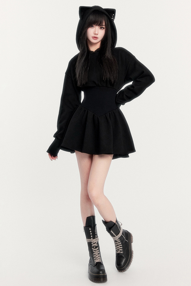 Devil Kitten Dark Style Hooded Dress