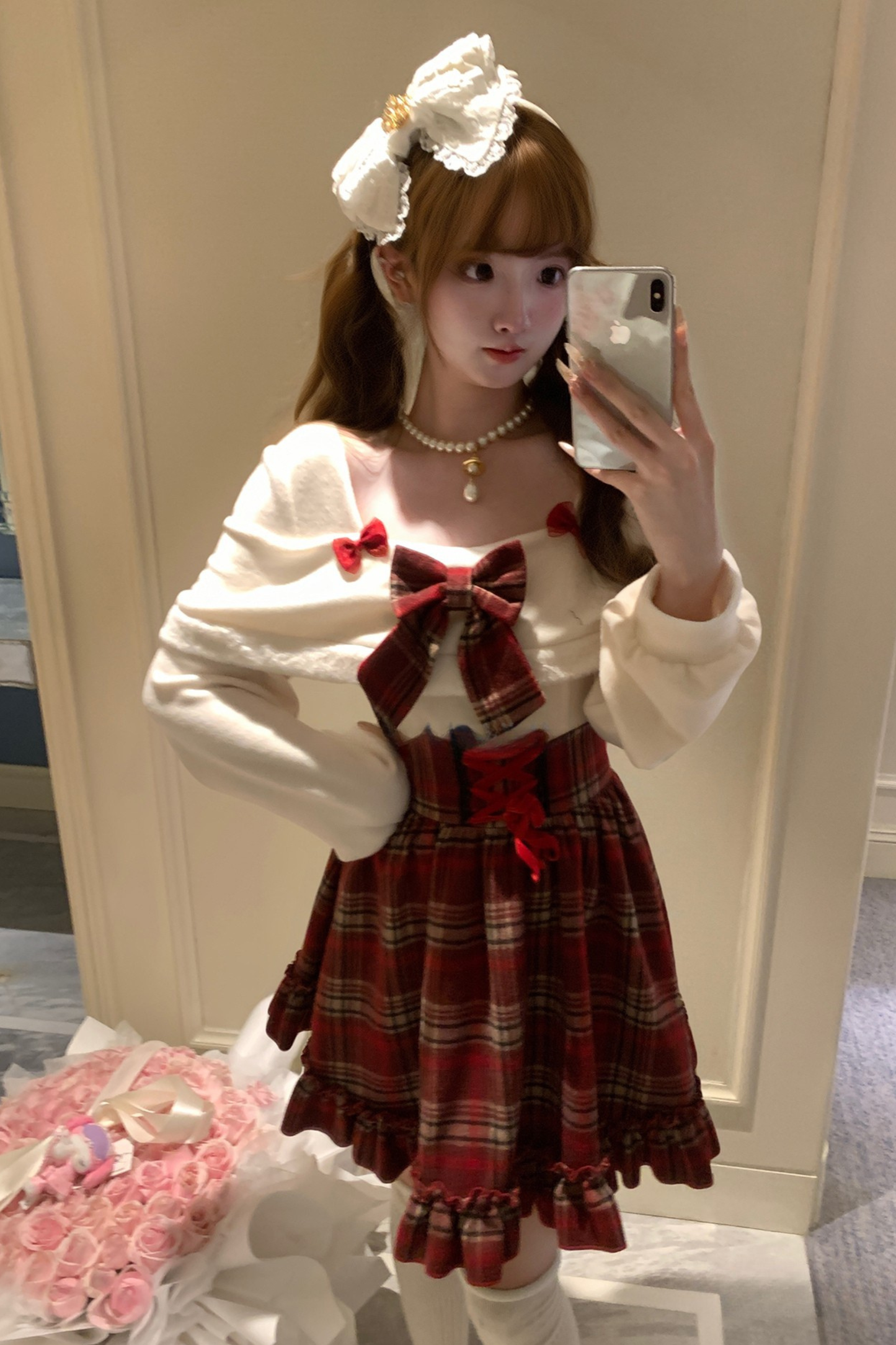 Red Plaid Sweet Girly Dress