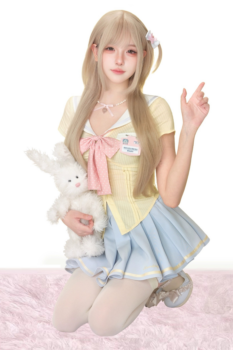 Academy Ribbon Top + Pleated Skirt