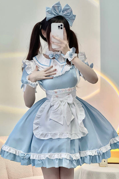 And Blue Lolita Maid Dress