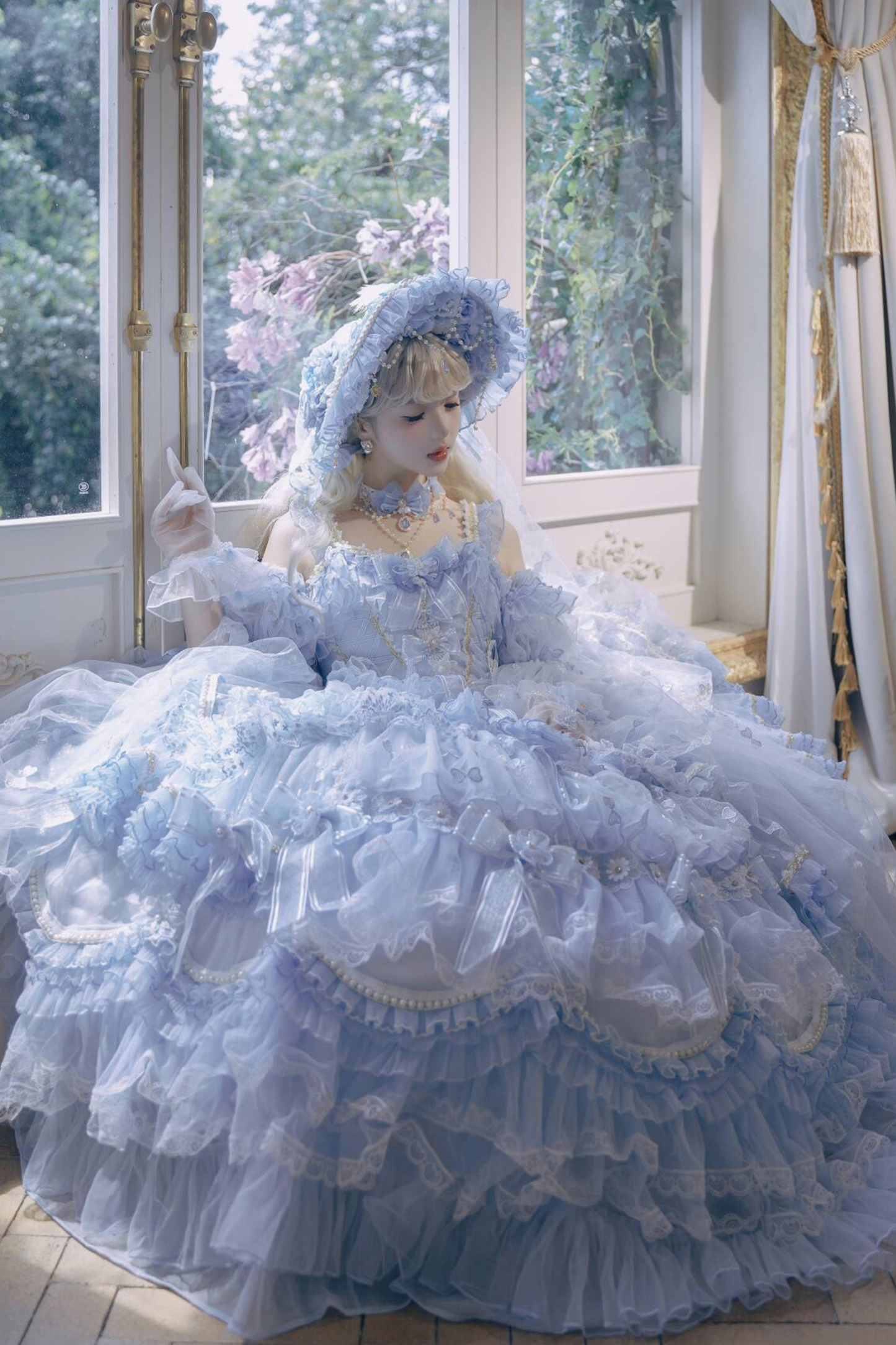 Ice Blue Princess Lolita Long Dress
