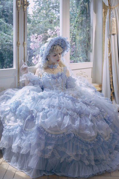 Ice Blue Princess Lolita Long Dress